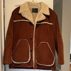 Vintage Cozy Shearling-Lined Brown Rancher Jacket